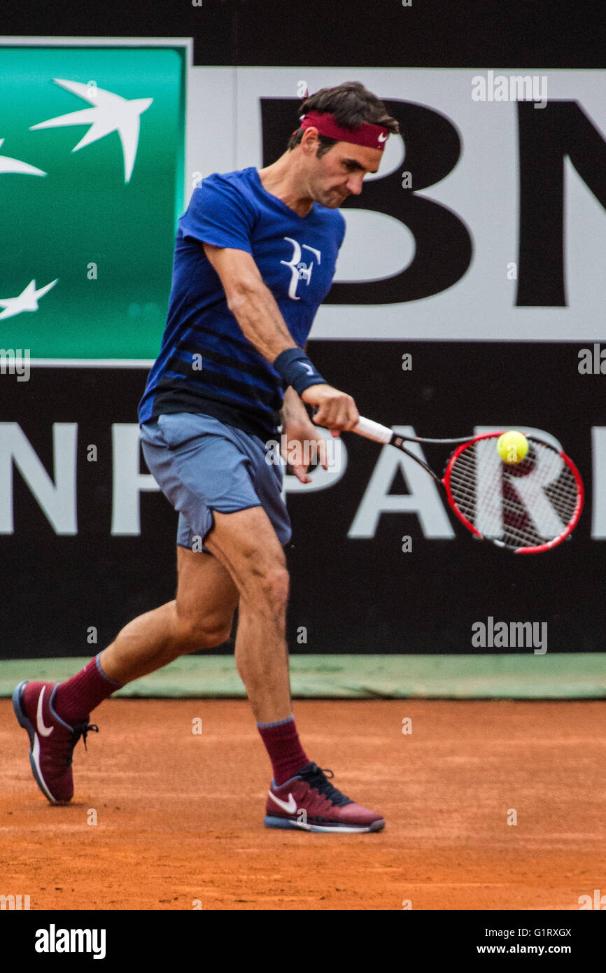 Roger Federer at Internazionali BNL 2016 Stock Photo