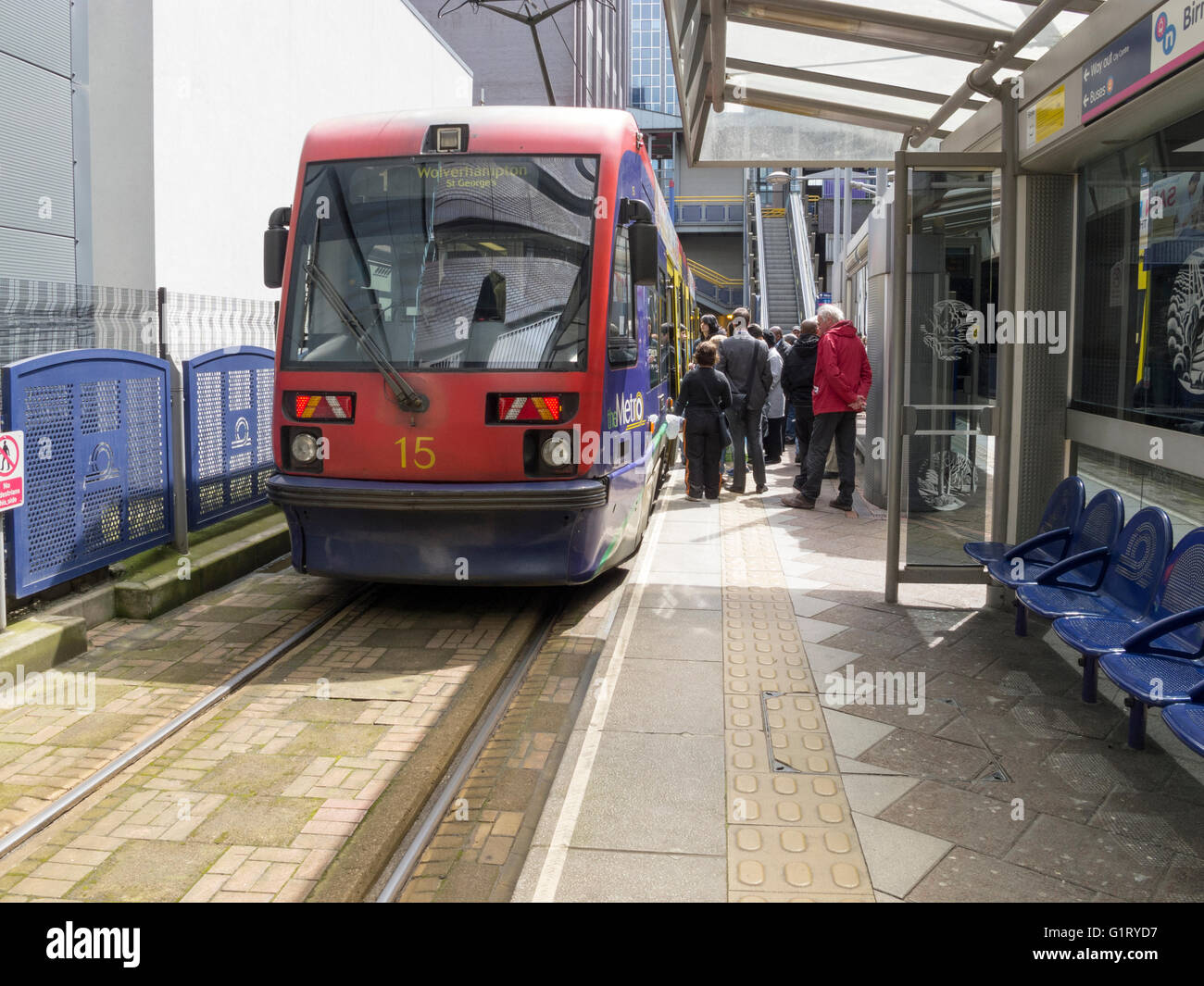 Midland Metro T69 Tram at Birmingham Snow Hill Station -1 Stock Photo