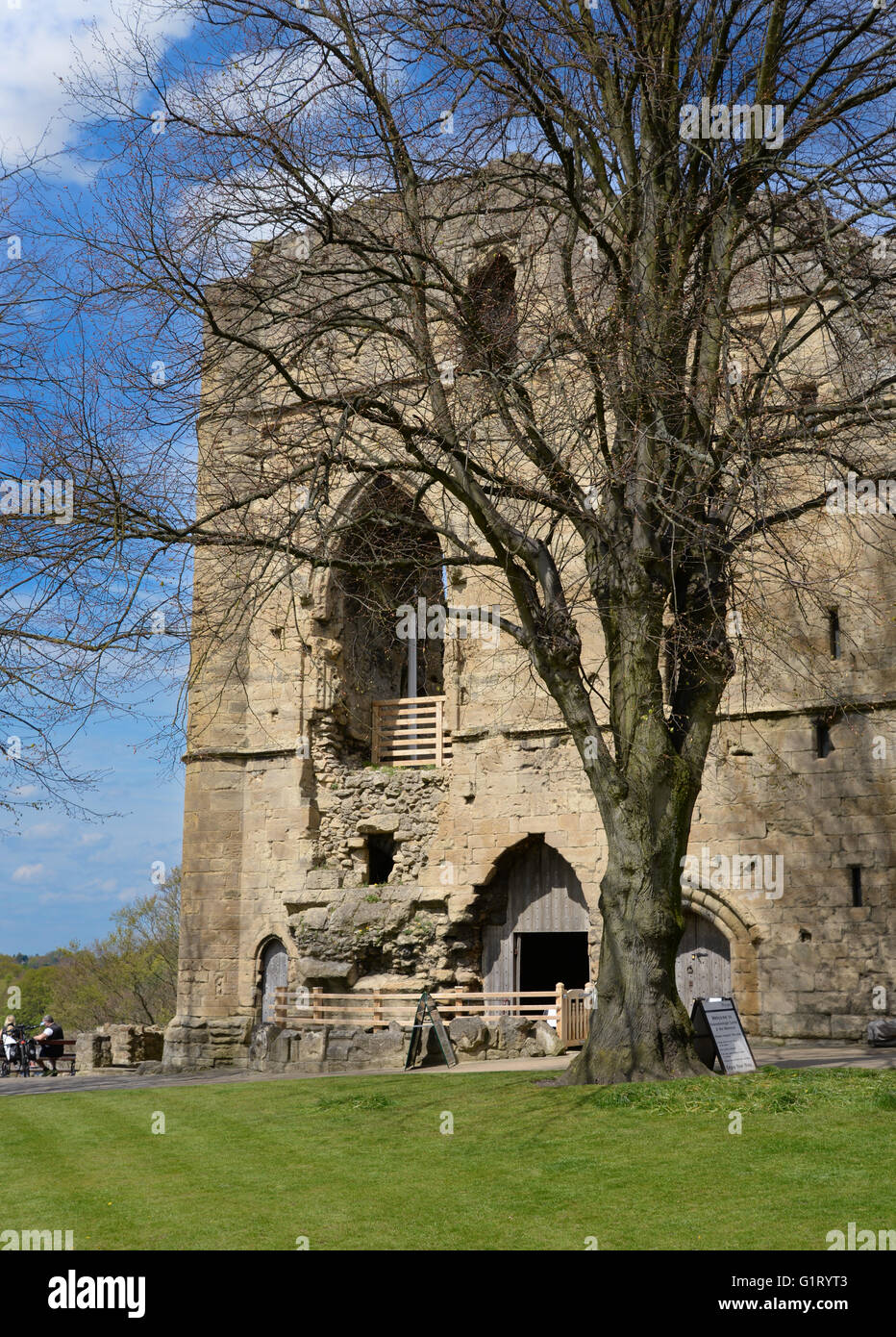 The ruined keep of Knaresborough Castle in North Yorkshire Stock Photo Alamy