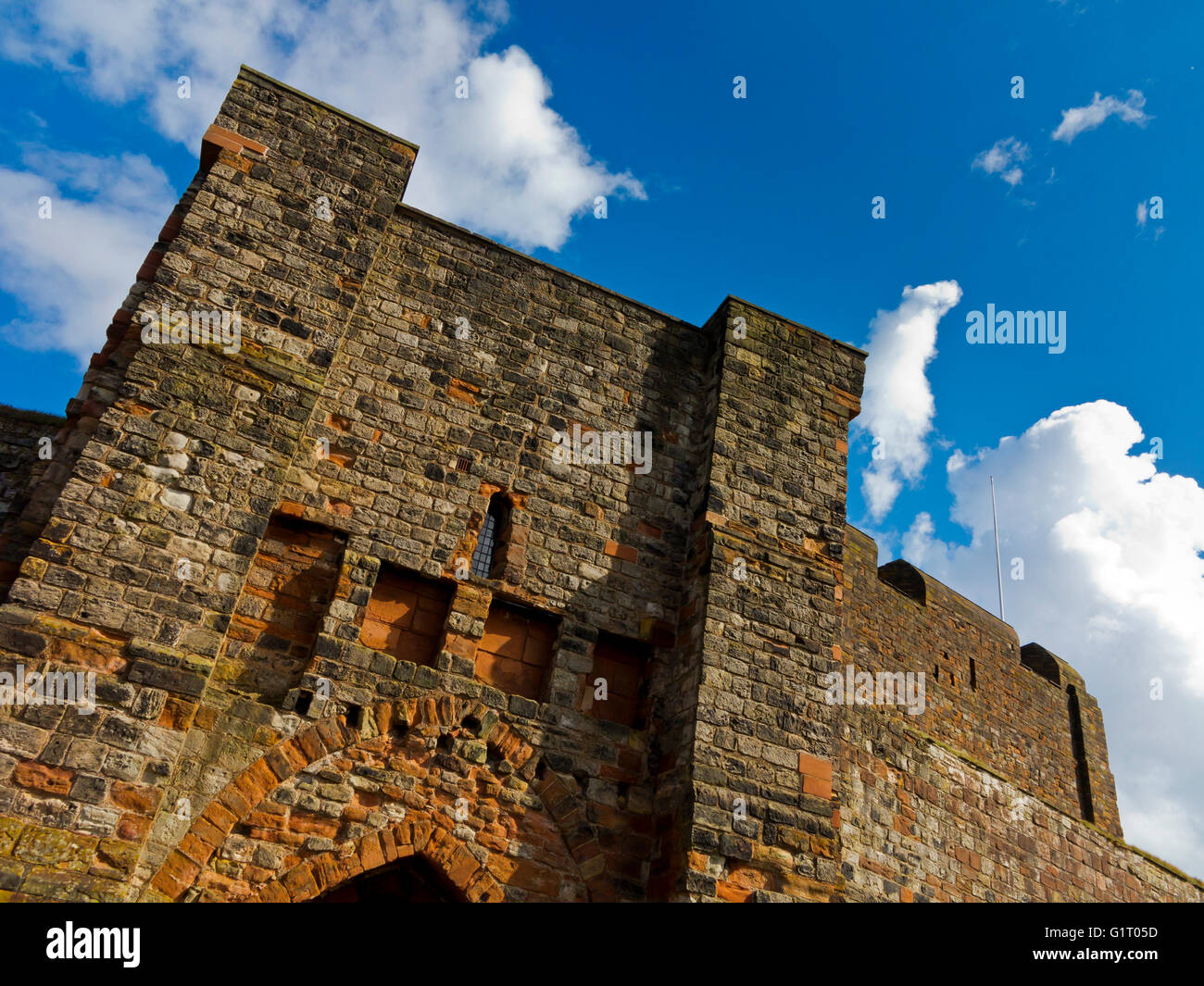 The exterior of Carlisle Castle originally built in the 12th century Carlisle Cumbria England UK Stock Photo