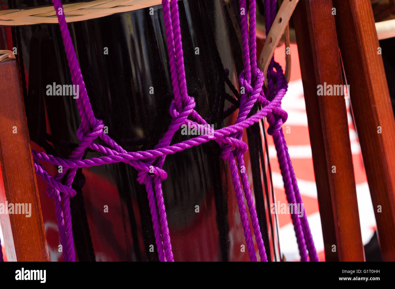 Traditional japanese percussion instrument Taiko or Wadaiko drum Stock