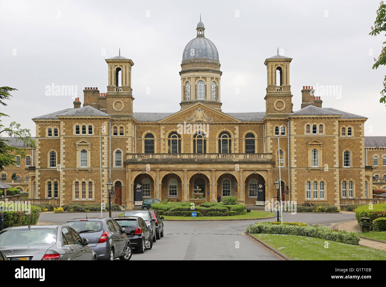 Main entrance to Princess Park Manor, New Southgate, London. A huge