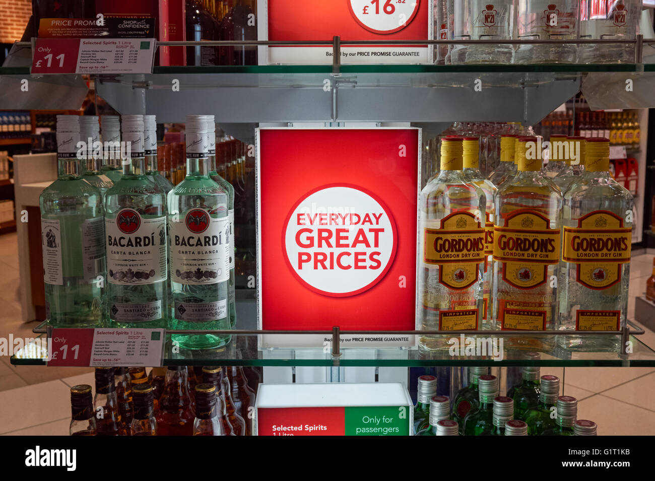 World Duty Free shop at London Stansted Airport, Essex England United Kingdom UK Stock Photo