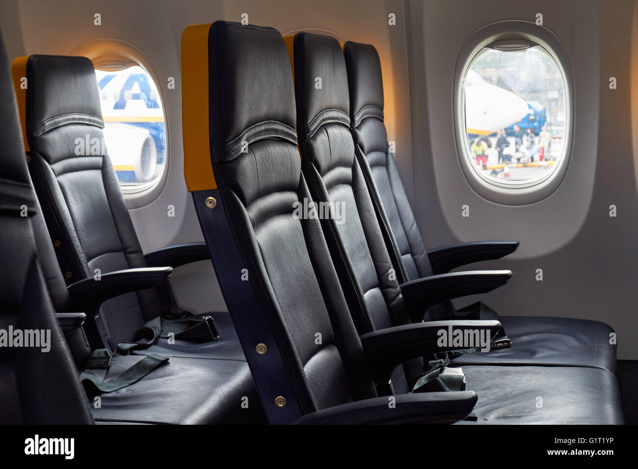 Empty Seats On Ryanair Boeing 737 800 Plane Stock Photo Alamy