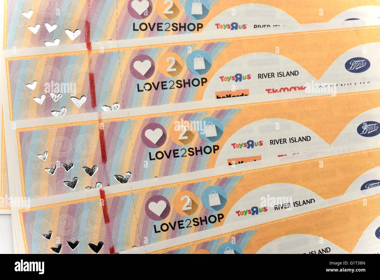 high street shopping vouchers Stock Photo Alamy