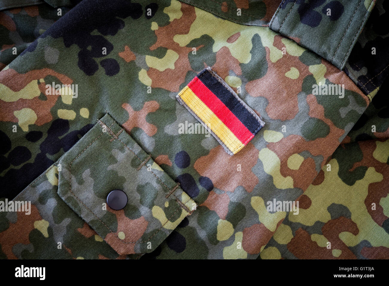german flag on german military jacket Stock Photo
