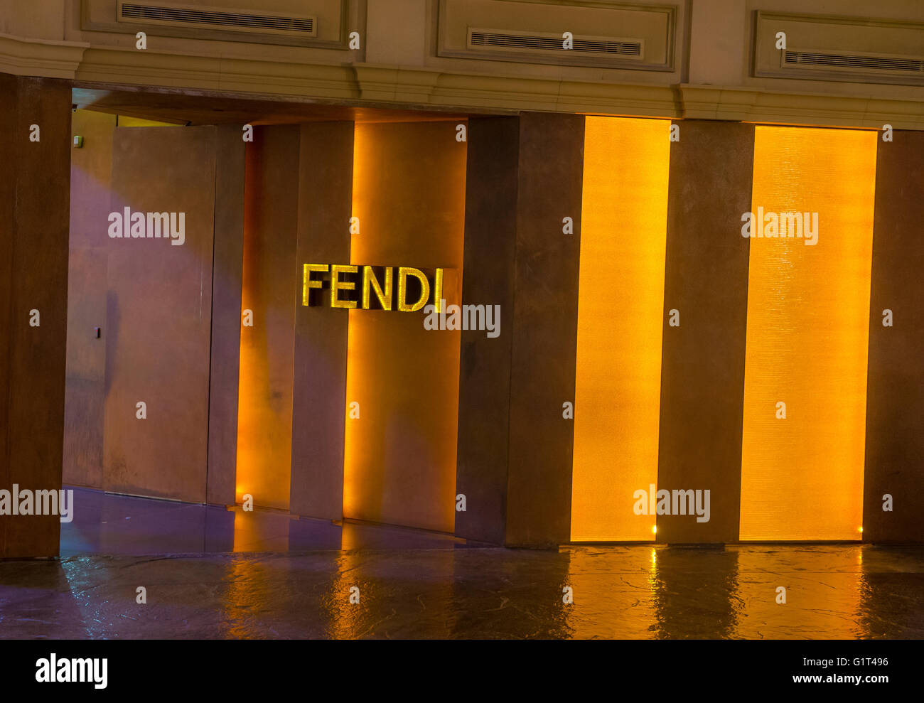 LAS VEGAS - APRIL 13 : Exterior Of A Fendi Store In Caesars Palace Hotel In Las  Vegas On April 13 , 2016. Fendi Is A Multinational Luxury Goods Brand Owned  By