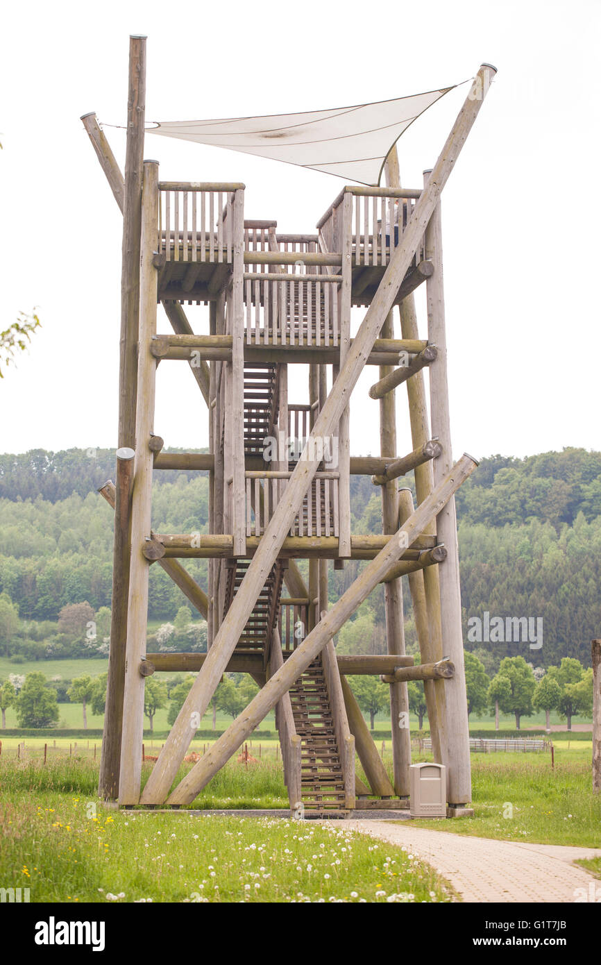 Observation tower for hunters Stock Photo