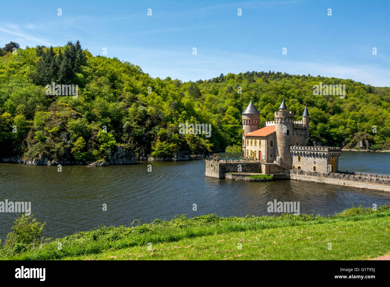 Le Chateau de la Roche in Gorges of Loire. Loire departement. France Stock Photo