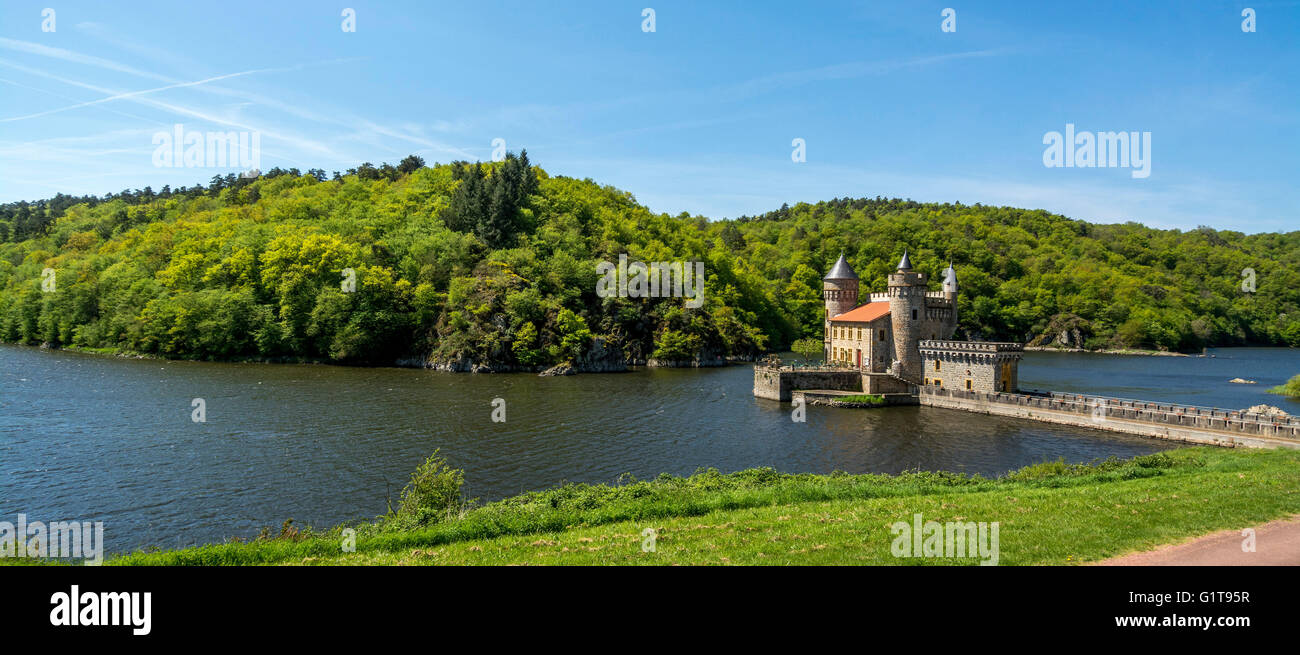 Le Chateau de la Roche in Gorges of Loire. Loire departement. France Stock Photo