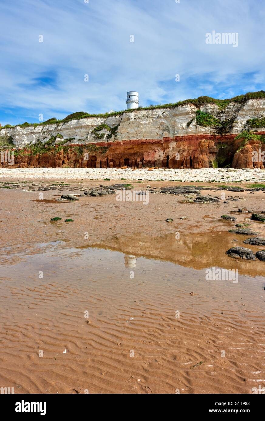 Old Hunstanton beach and cliffs Norfolk England UK Stock Photo