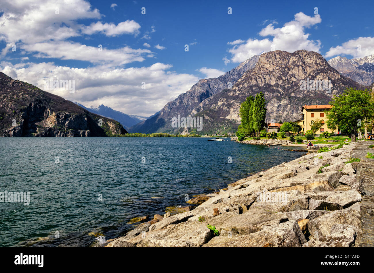 Lago di Mezzola (Italy) Stock Photo
