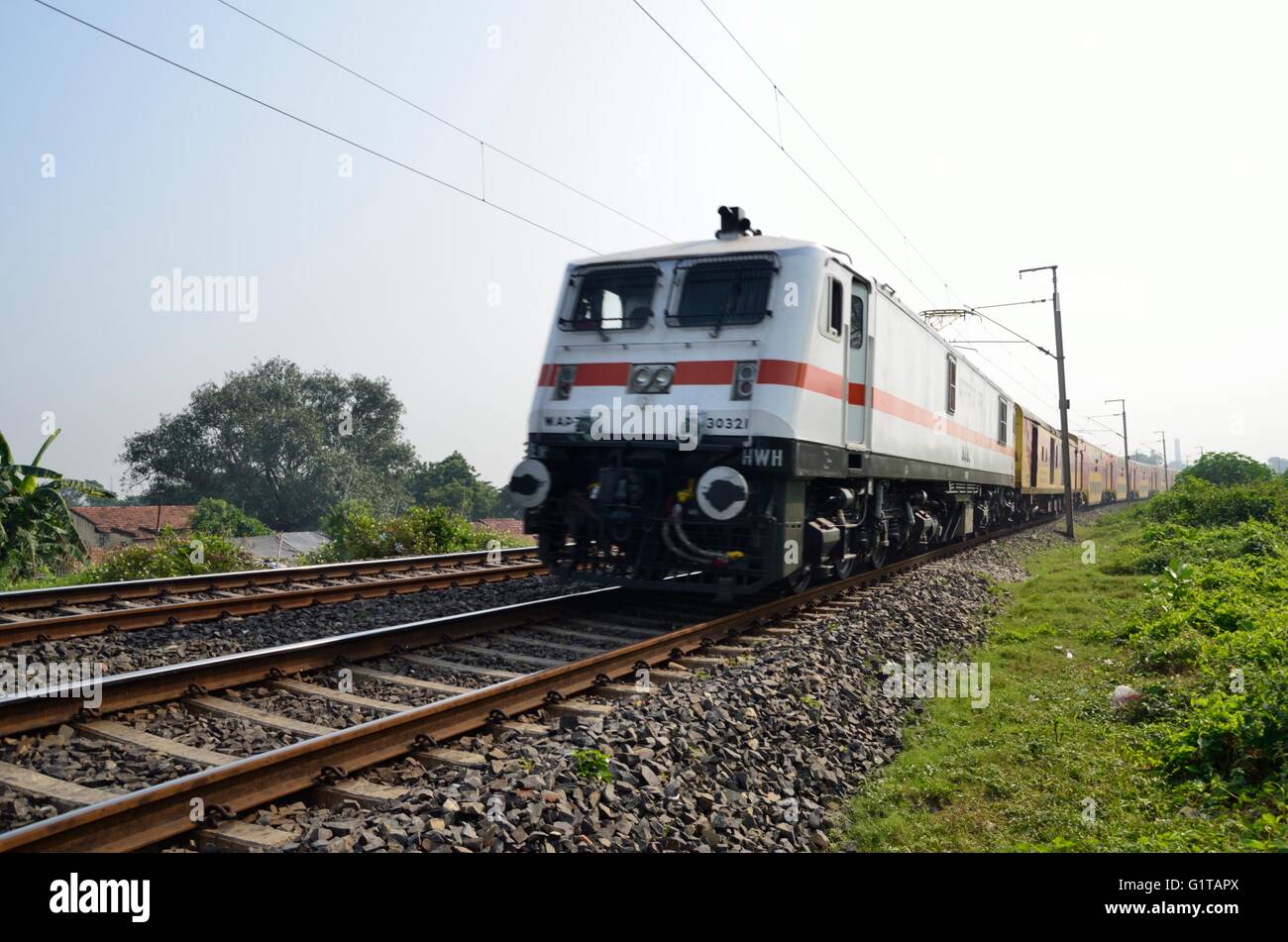 Electric traction, Indian Railways, India Stock Photo Alamy