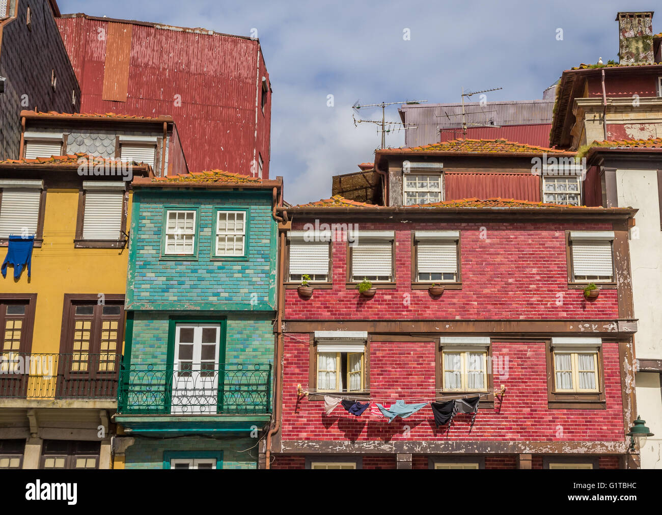 Colorful houses with tiles facades in Porto, Portugal Stock Photo Alamy