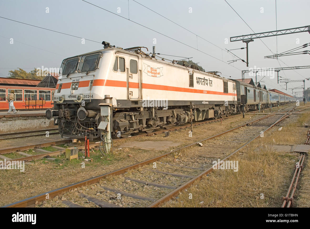 Electric traction, Indian Railways, India Stock Photo