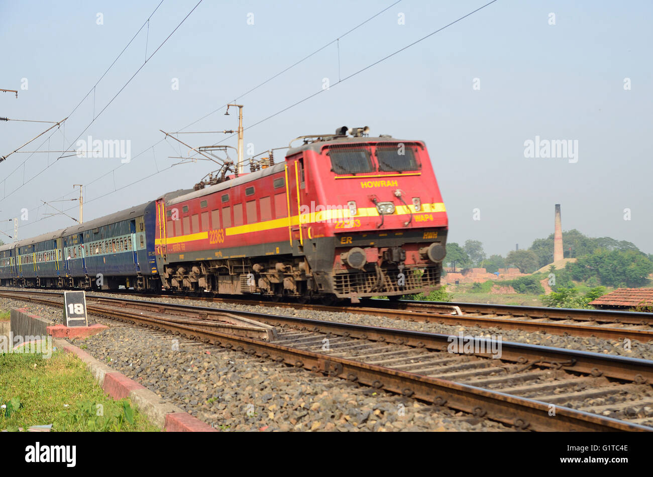 Electric traction, Indian Railways, India Stock Photo Alamy