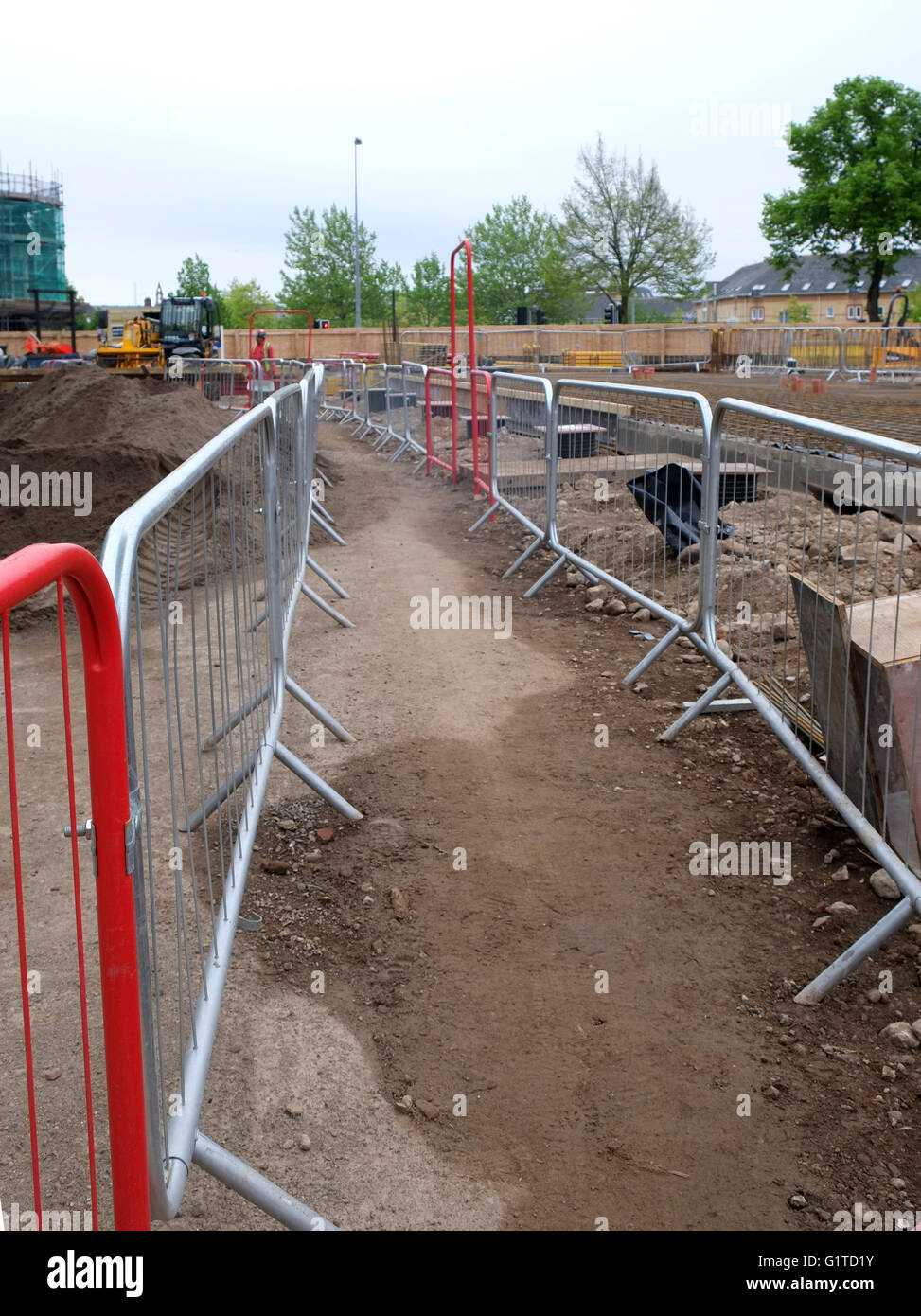 Safe walkways in place on a construction site in South Wales, May 2016