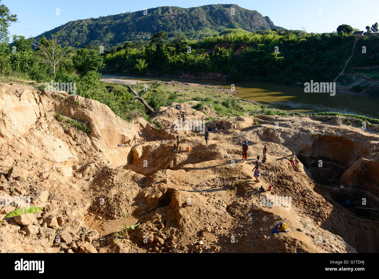 MADAGASCAR, region Manajary, town Vohilava, small scale gold mining ...