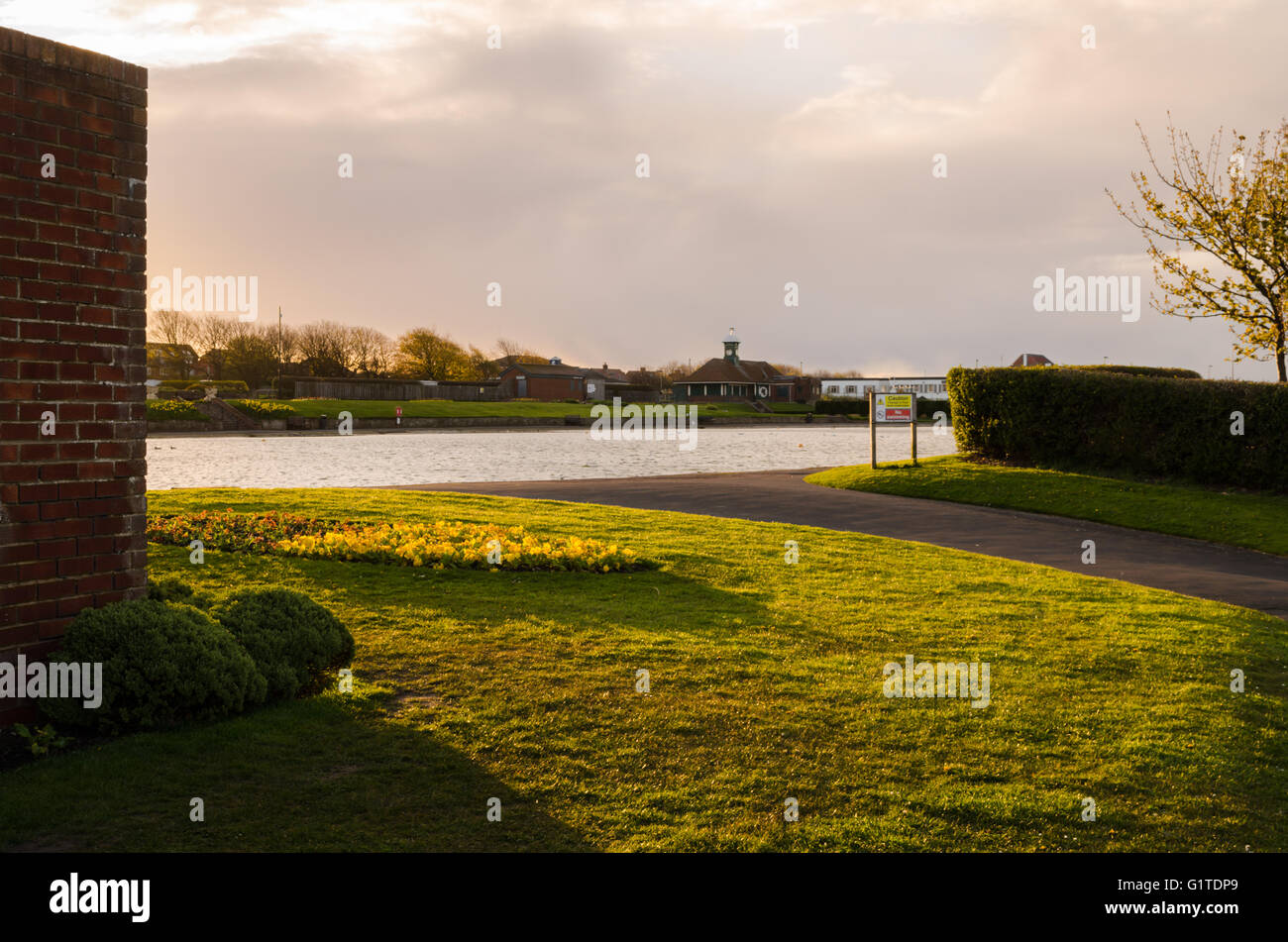 The Boating Lake at Tynemouth Park, Tynemouth, Tyne & Wear Stock Photo