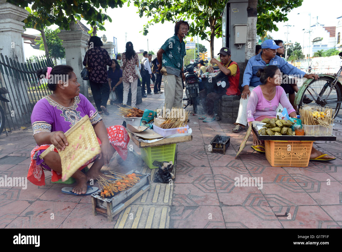 Chicken Satay ( ayam sate ) is a signature street food dish in Indonesia. Stock Photo
