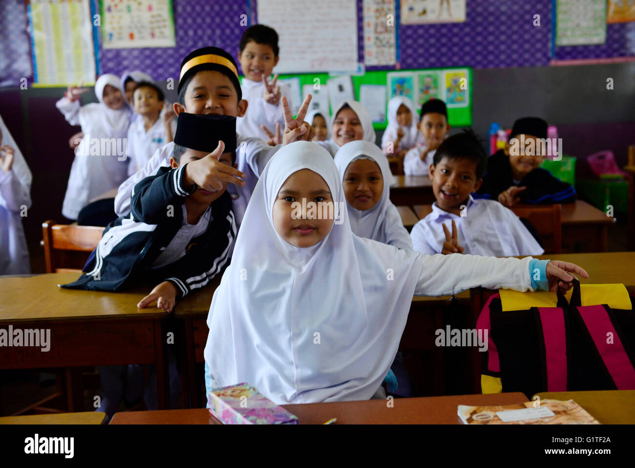 Malay Primary School Children In Their Classroom Stock Photo Alamy