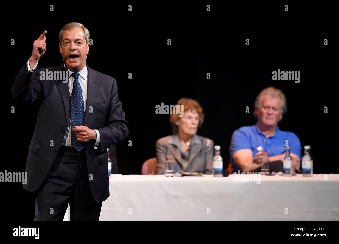 Nigel Farage speaks at a debate on Europe Stock Photo