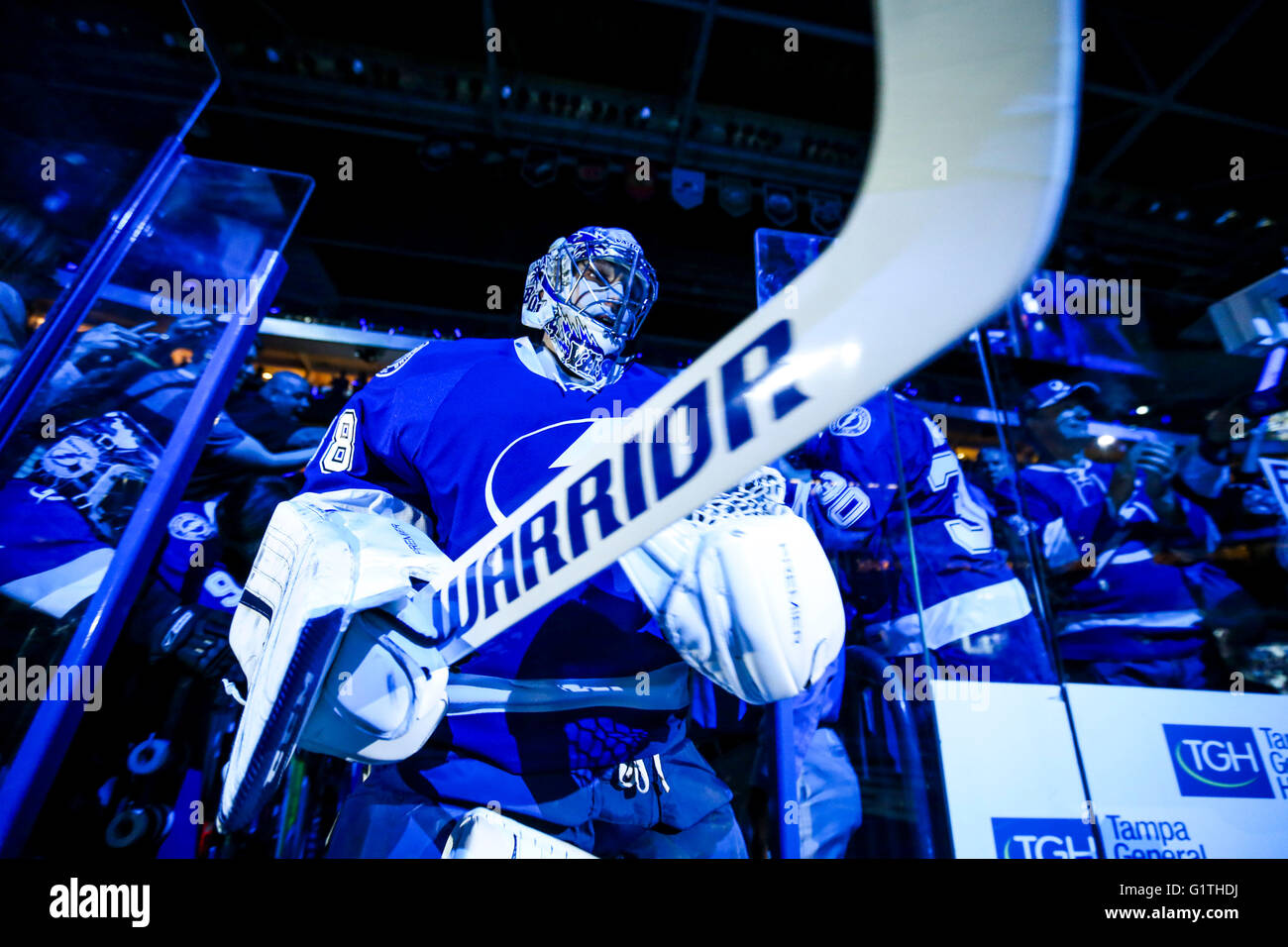 Tampa, Florida, USA. 18th May, 2016. DIRK SHADD Times.Tampa Bay Lightning starting goalie