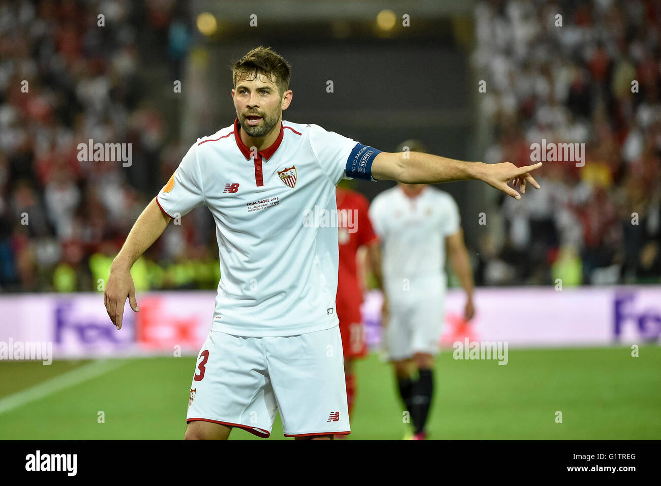 Basel, Switzerland. 18th May, 2016. Coke of Sevilla during the UEFA Europa League Final between Liverpool and Sevilla at St. Jakob-Park, Basel, Switzerland on 18 May 2016. Credit: Daimages Photo Agency/Alamy Live News Stock Photo