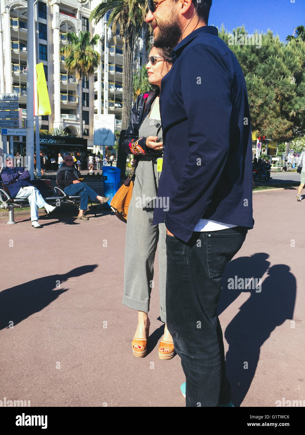 Cannes, France. 19th May, 2016. French actress Laetitia Casta spotted in the croiisette of Cannes, without any security around she was comfortable enough to mix in the crowd of Cannes Film Festival on the 19th May 2016. The photo has been taken with a mobile phone. Credit:  JBphotoeditorial/Alamy Live News Stock Photo