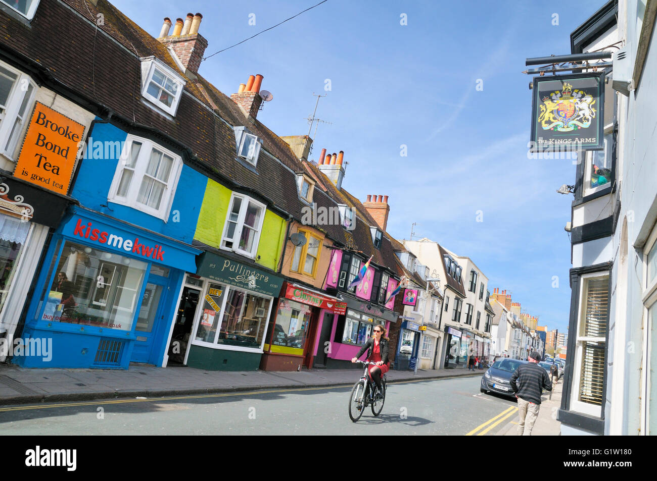 Street in Kemp Town, Brighton, East Sussex, England, UK Stock