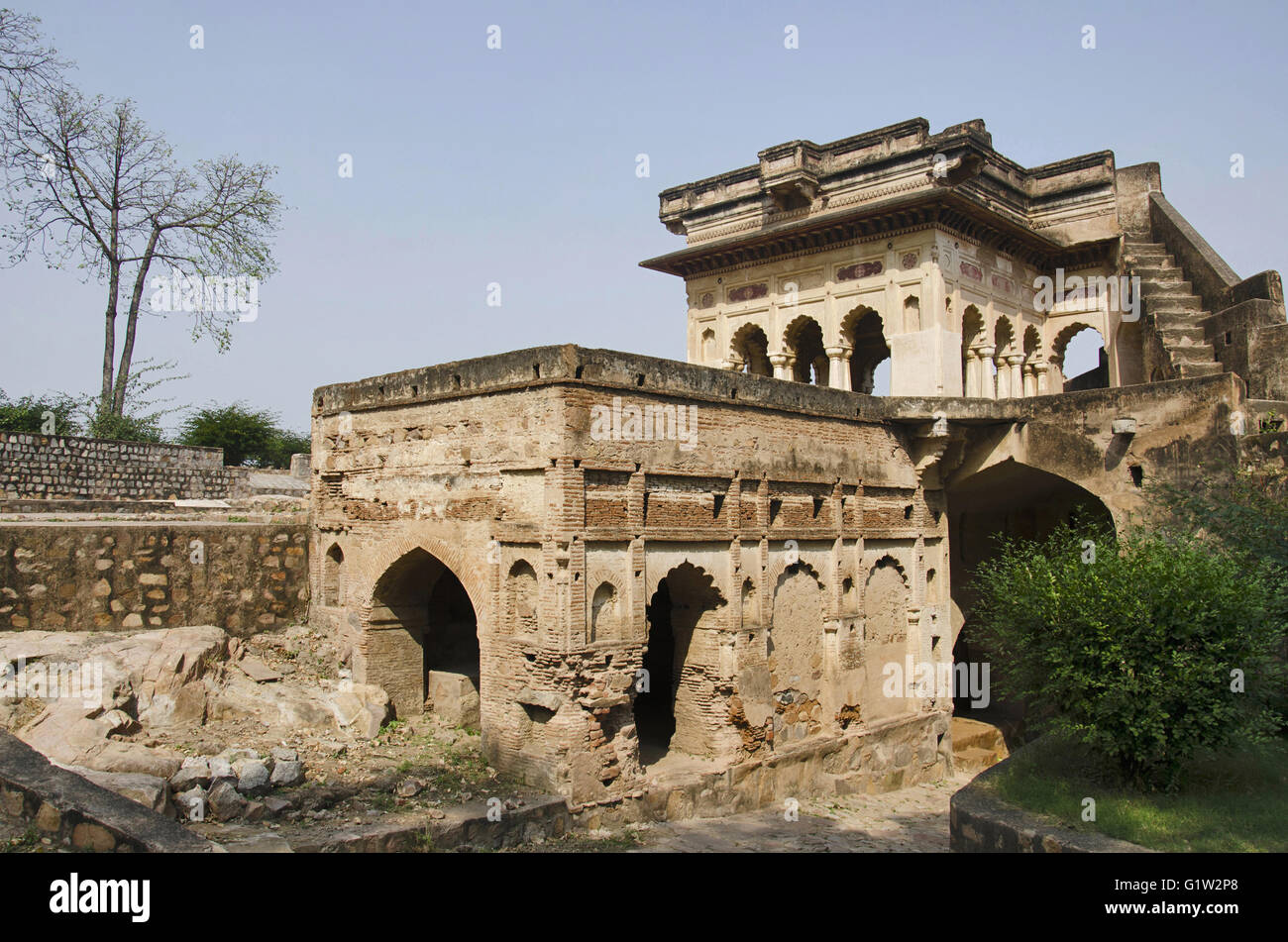 Inner view of Jhansi Fort (Jhansi ka Kila) fortress, Jhansi, Uttar Pradesh, India Stock Photo