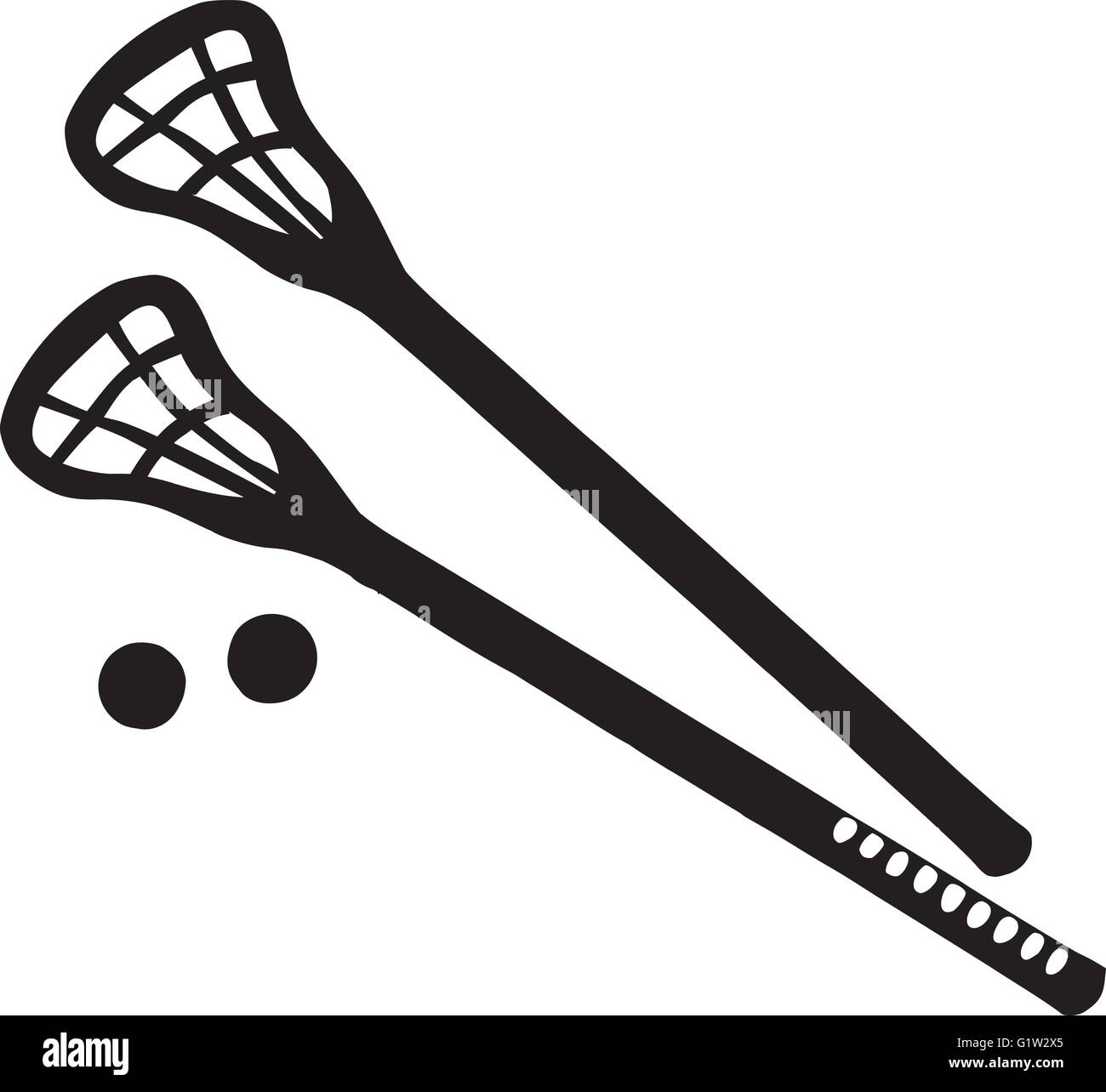 Lacrosse Sticks With Ball Male Sports High-Res Vector Graphic