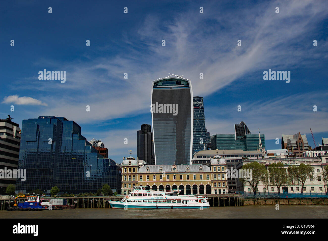 Walkie Talkie Building 20 Fenchurch Street London River Thames Offices London Southbank Stock Photo