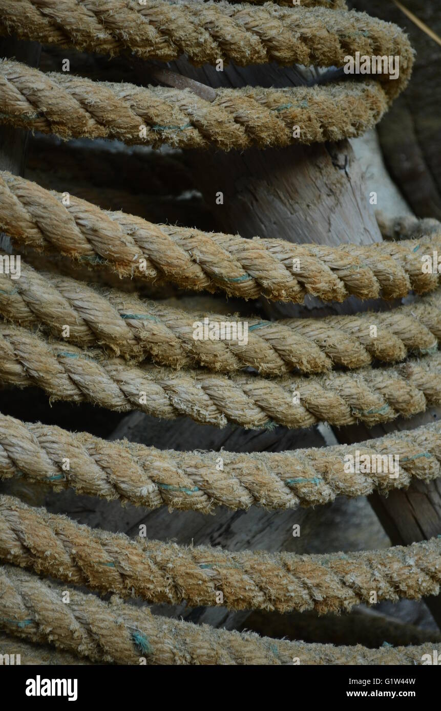 flax ropes wrapped Stock Photo - Alamy