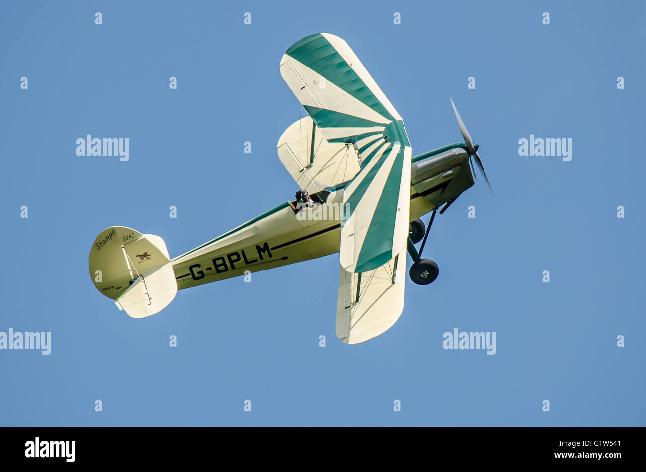 The Stampe SV.4 was designed as a biplane tourer/training aircraft in the early 1930s by Stampe et Vertongen at Antwerp. Stock Photo