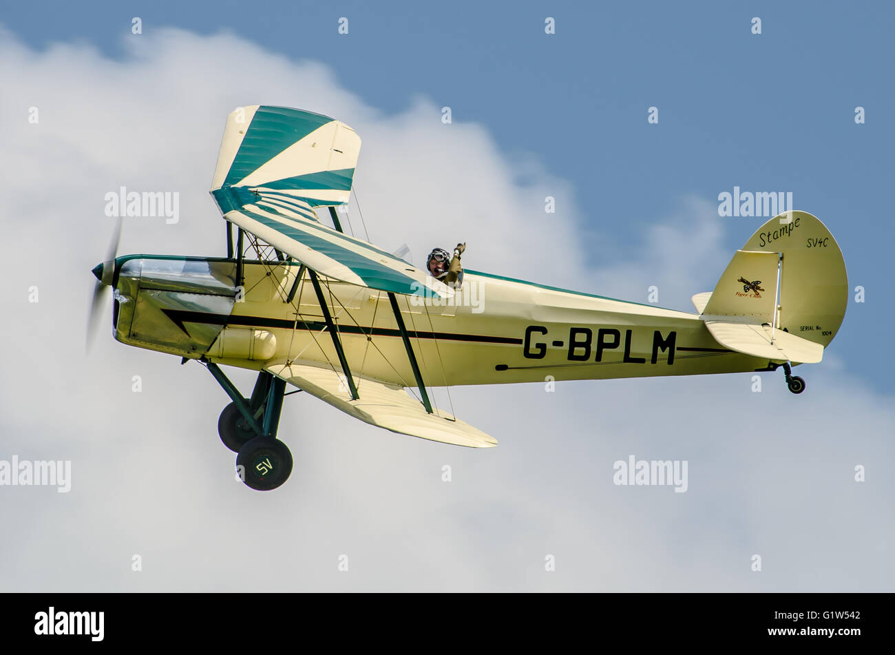The Stampe SV.4 was designed as a biplane tourer/training aircraft in the early 1930s by Stampe et Vertongen at Antwerp. Stock Photo