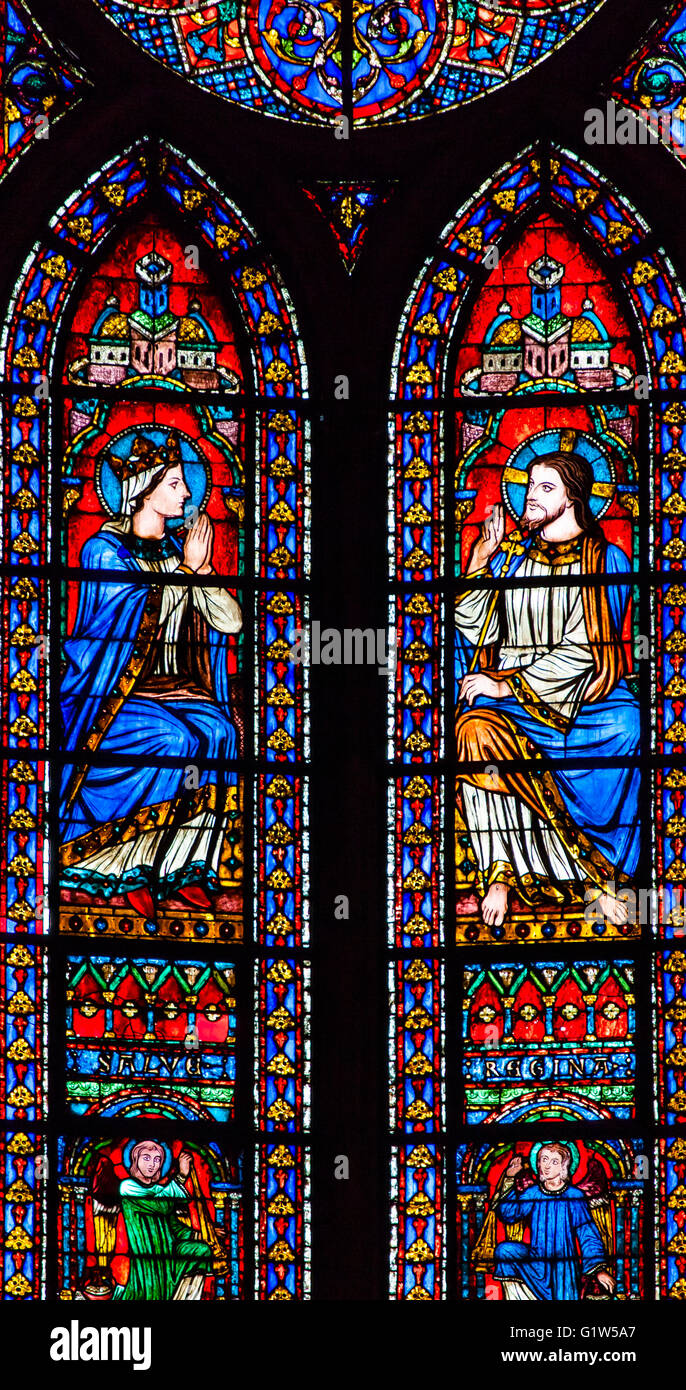 Jesus Christ Mary Angels Stained Glass Notre Dame Cathedral Paris ...