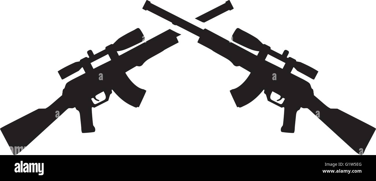 Crossed airsoft gun Stock Vector Image & Art - Alamy