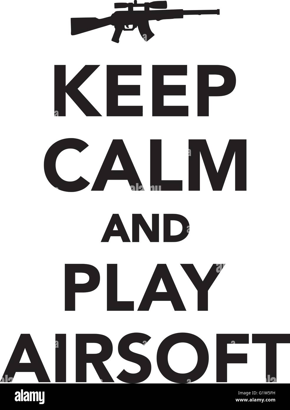 Keep calm and play airsoft Stock Vector