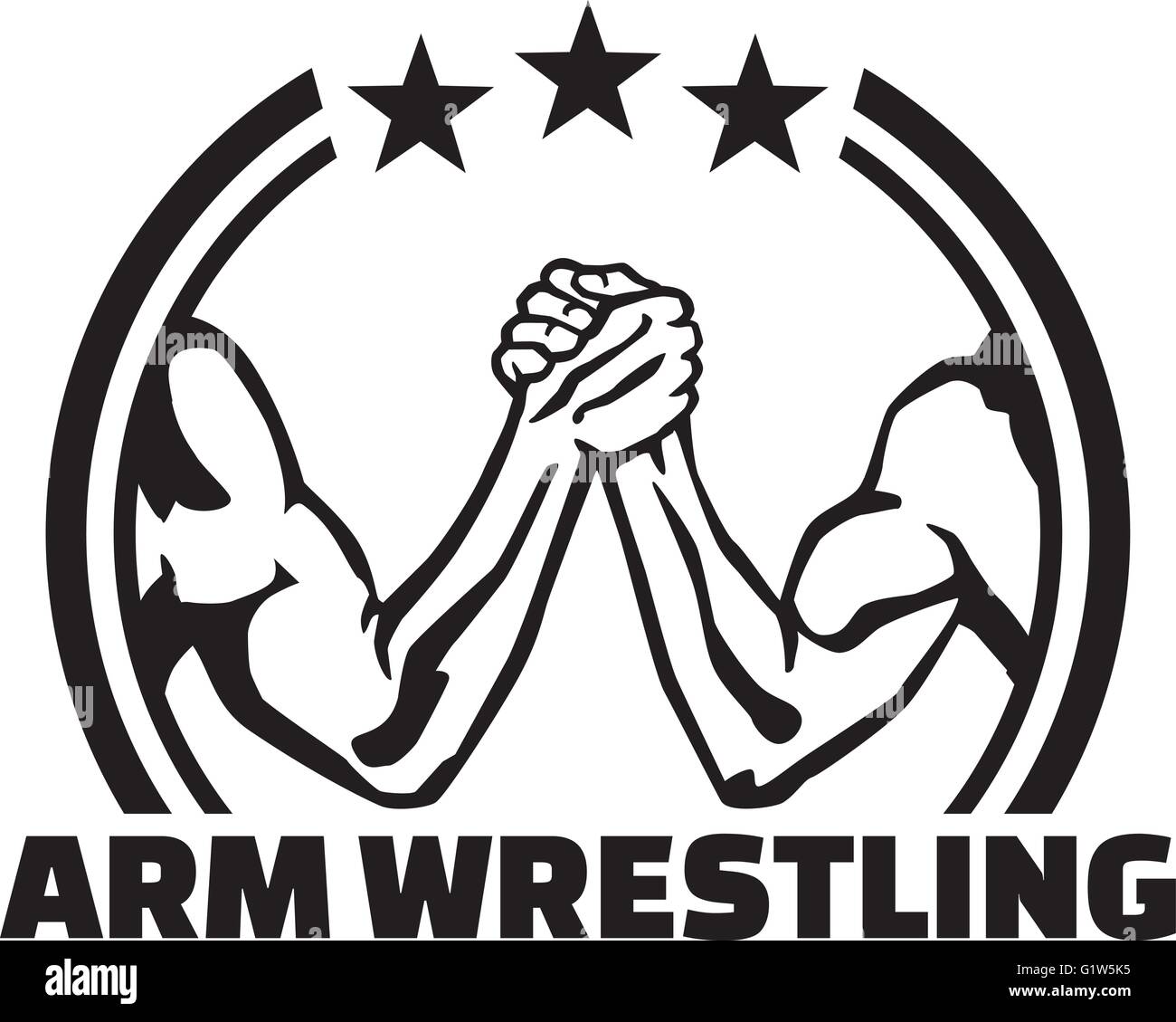 Arm wrestling lable with word Stock Vector Image & Art Alamy