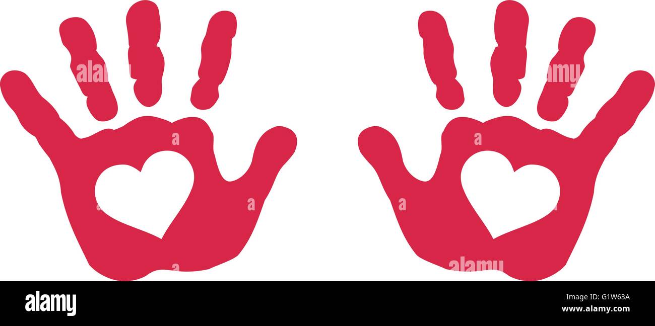Red baby hands with hearts Stock Vector Image & Art Alamy