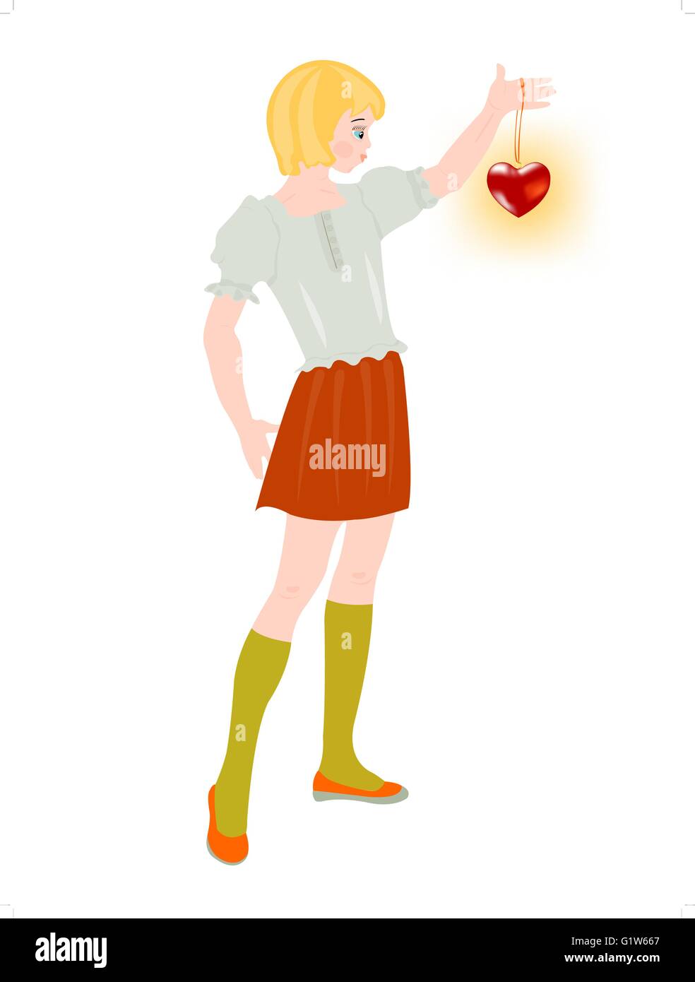 Woman hand drawing heart on Stock Vector Images - Alamy
