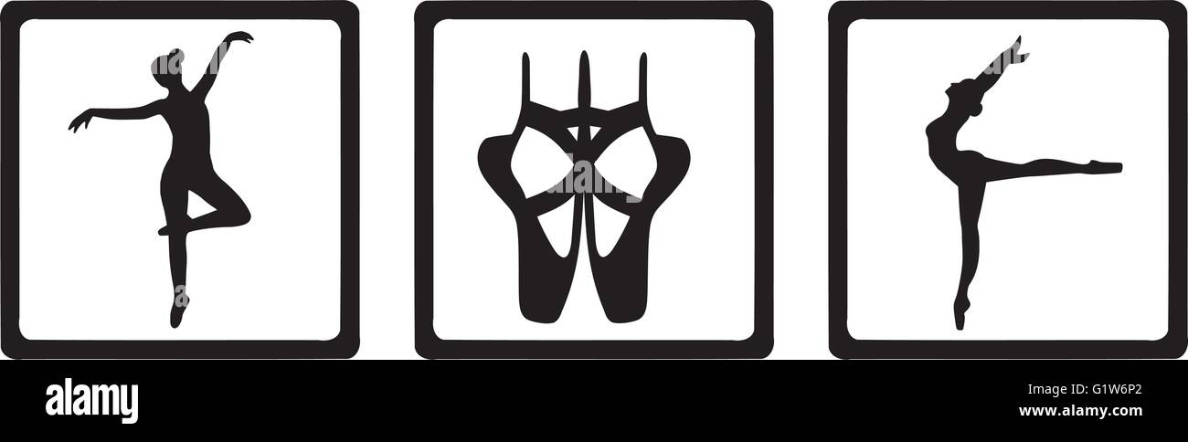 Ballet Icons Dancer Ballerina Stock Vector Image & Art - Alamy