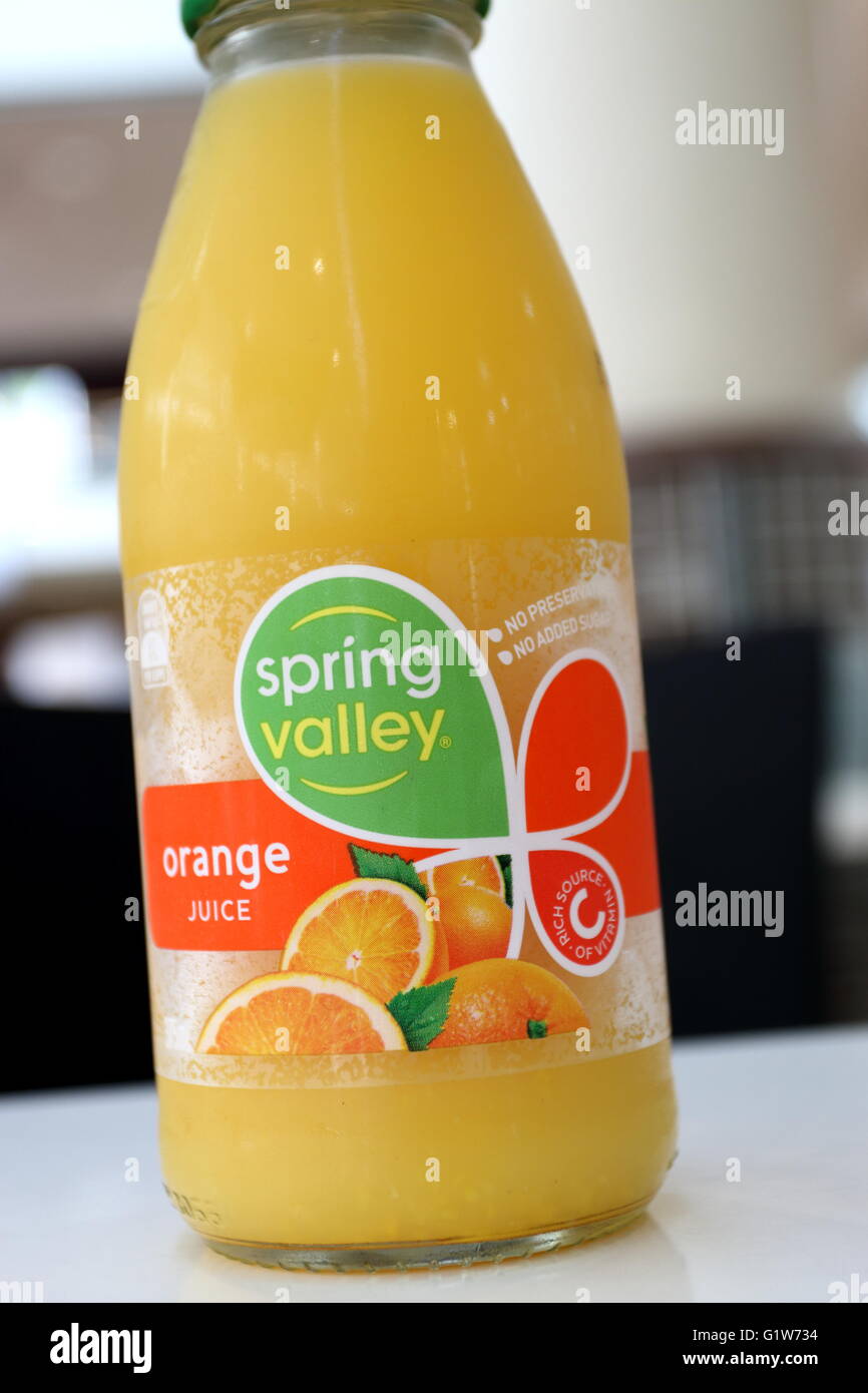 Spring Valley Orange Juice - produced in Australia Stock Photo