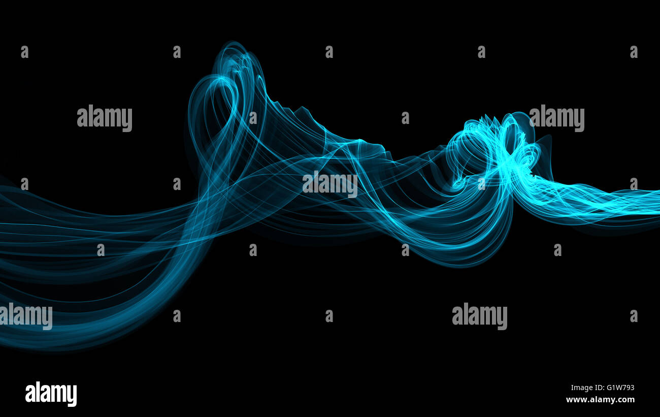 abstract blue smoke over black background with copyspace Stock Photo ...