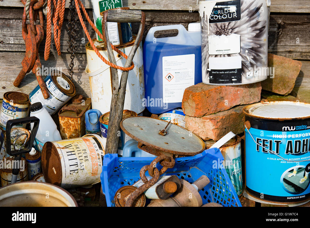 Old Objects in Junk Yard Stock Photo