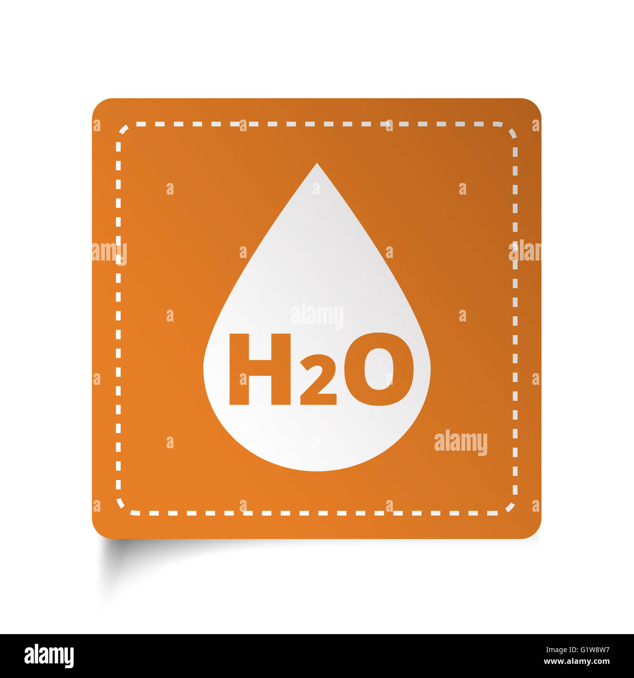 White flat Water icon on orange sticker Stock Photo