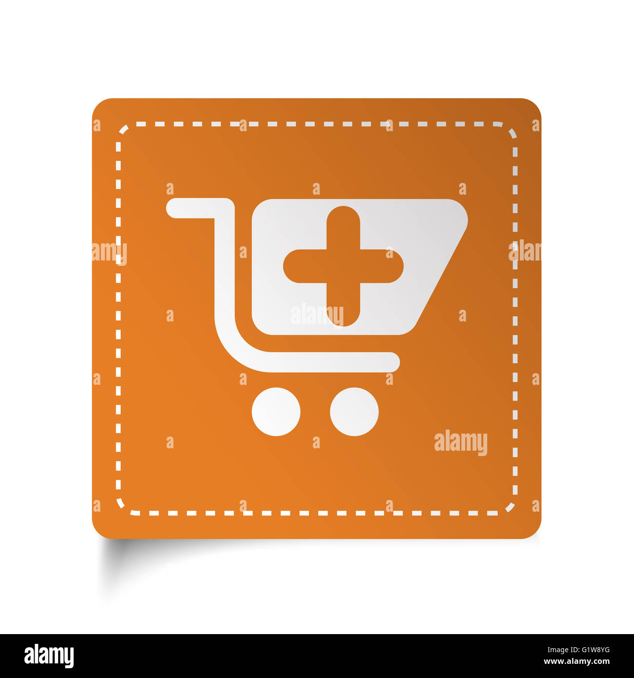 White flat Pharmacy Store icon on orange sticker Stock Photo - Alamy