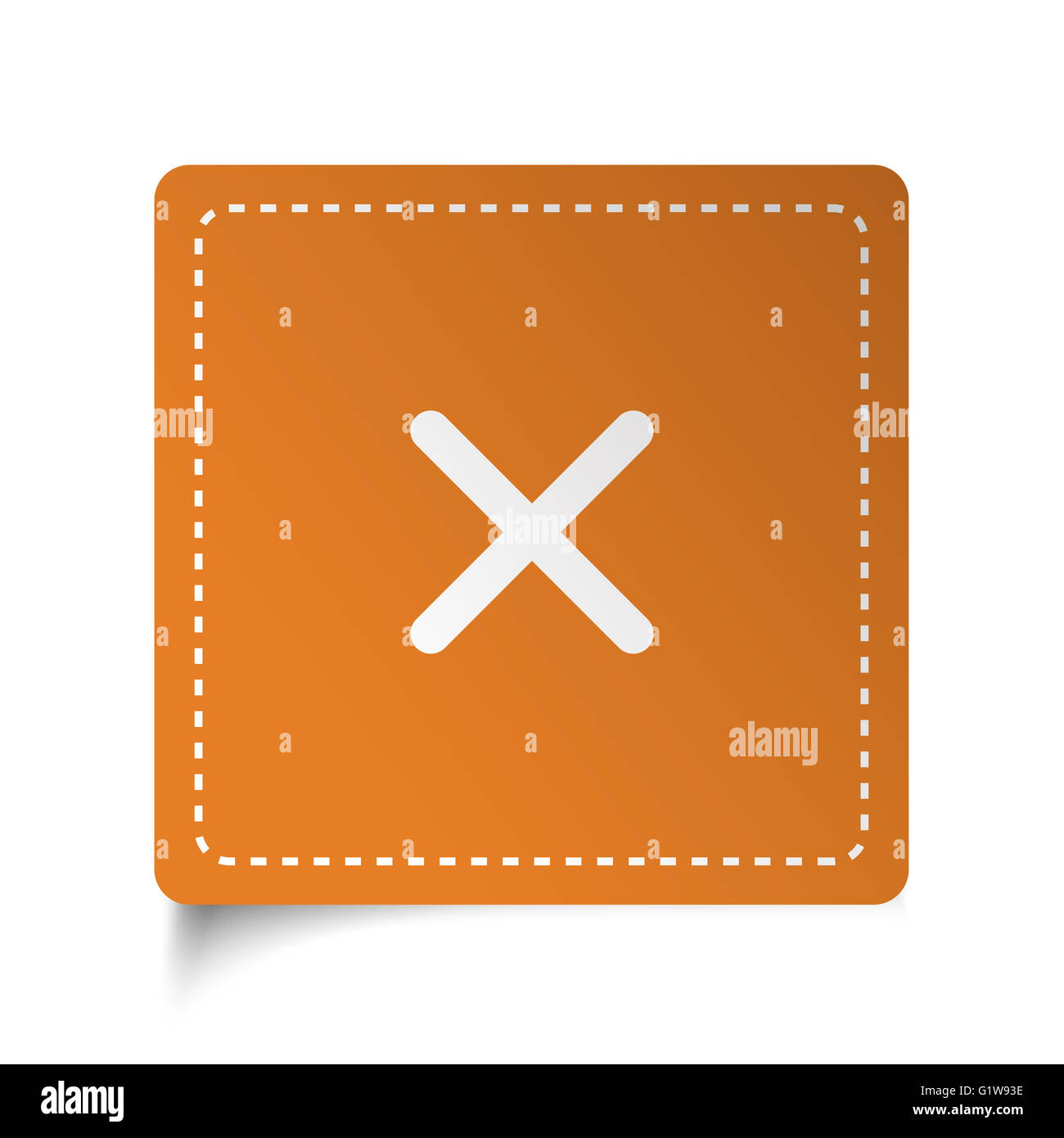 White flat Cancel icon on orange sticker Stock Photo