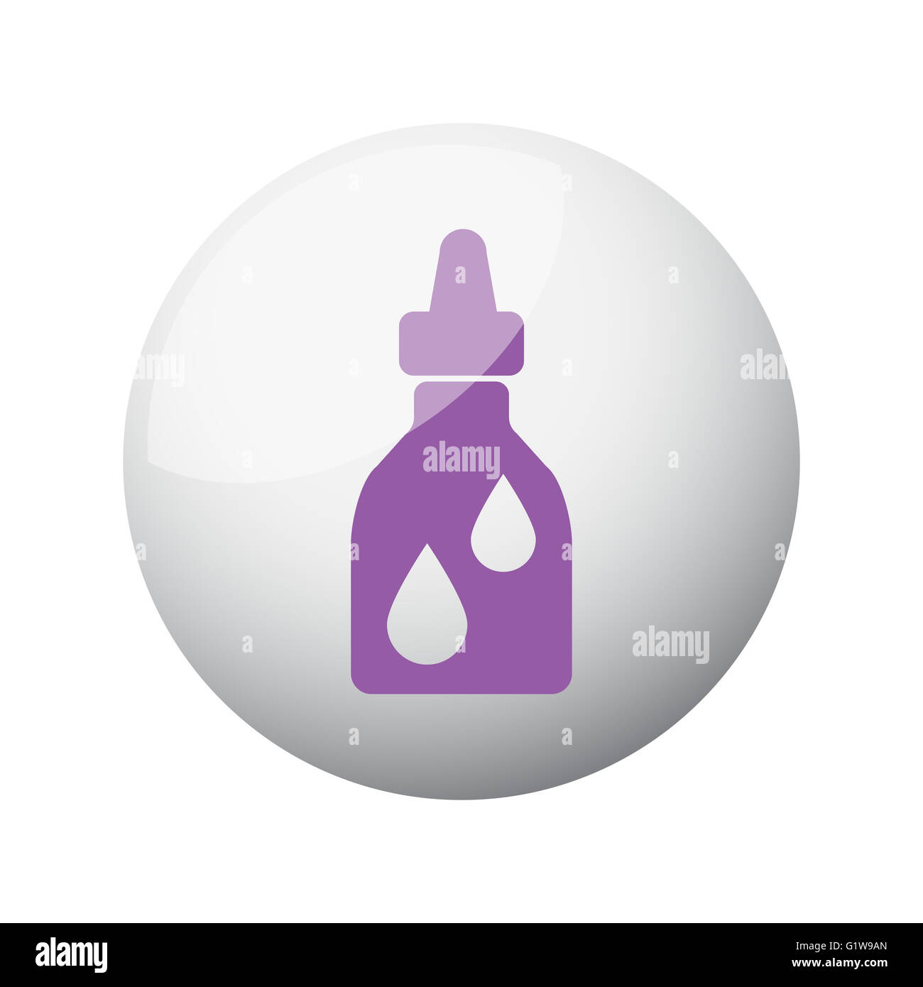 Flat purple Medicine Bottle icon on 3d sphere Stock Photo